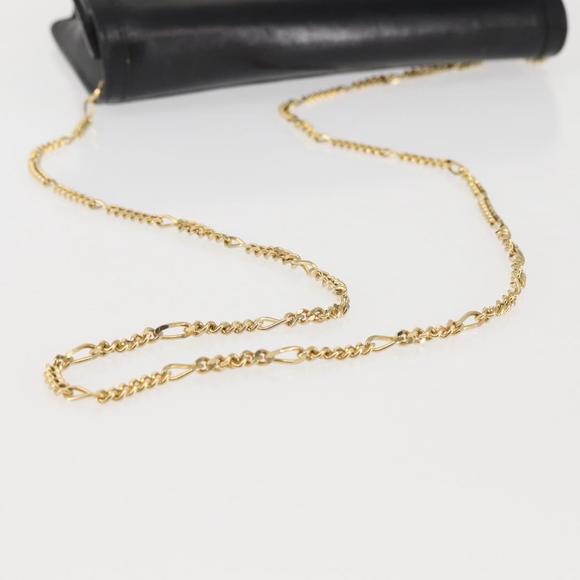 BALLY Wallet Chain Shoulder Bag Leather Black Gold Auth BA4808 - Picture 7 of 16